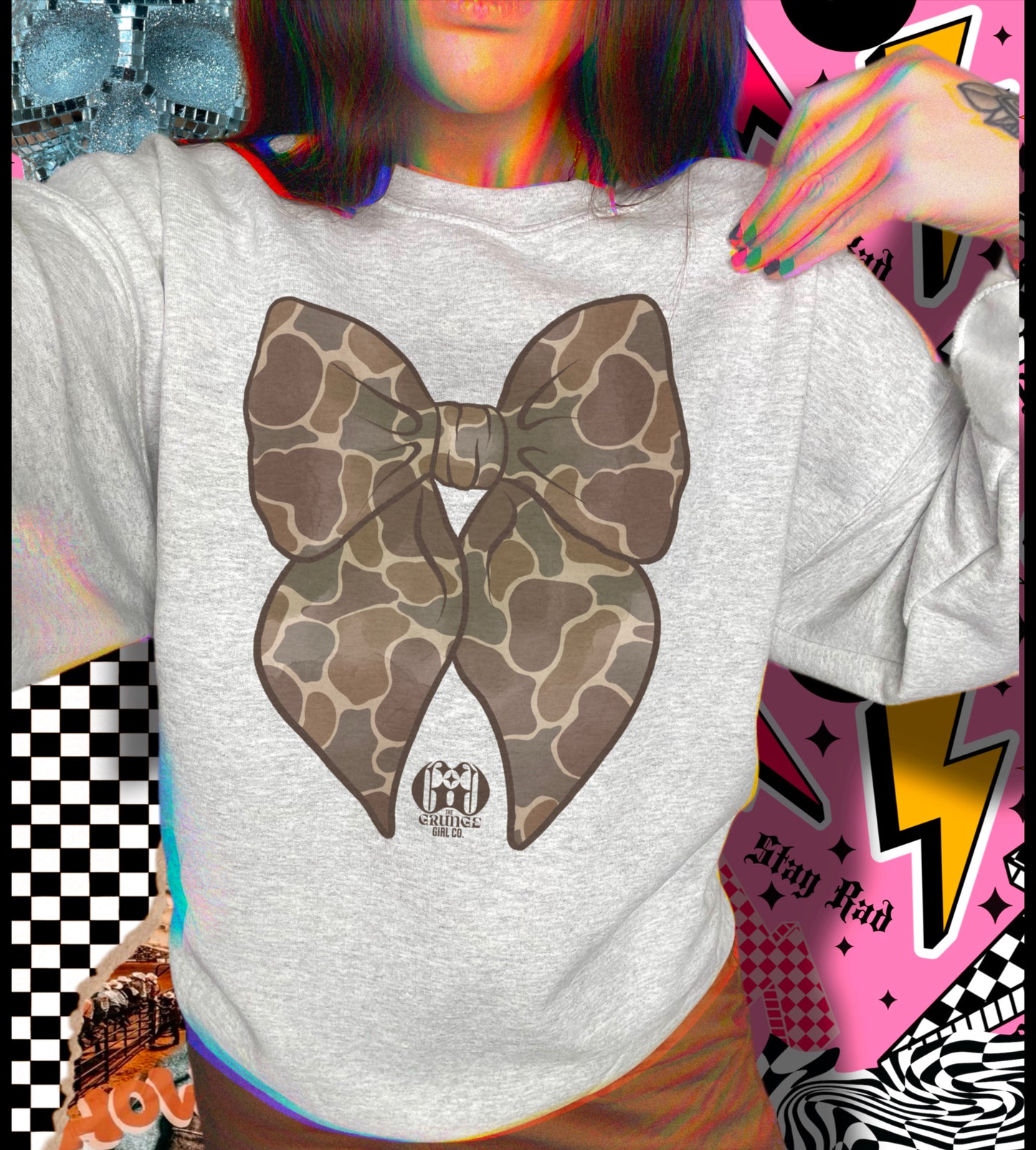 Duck Camo Coquette Bow Crew