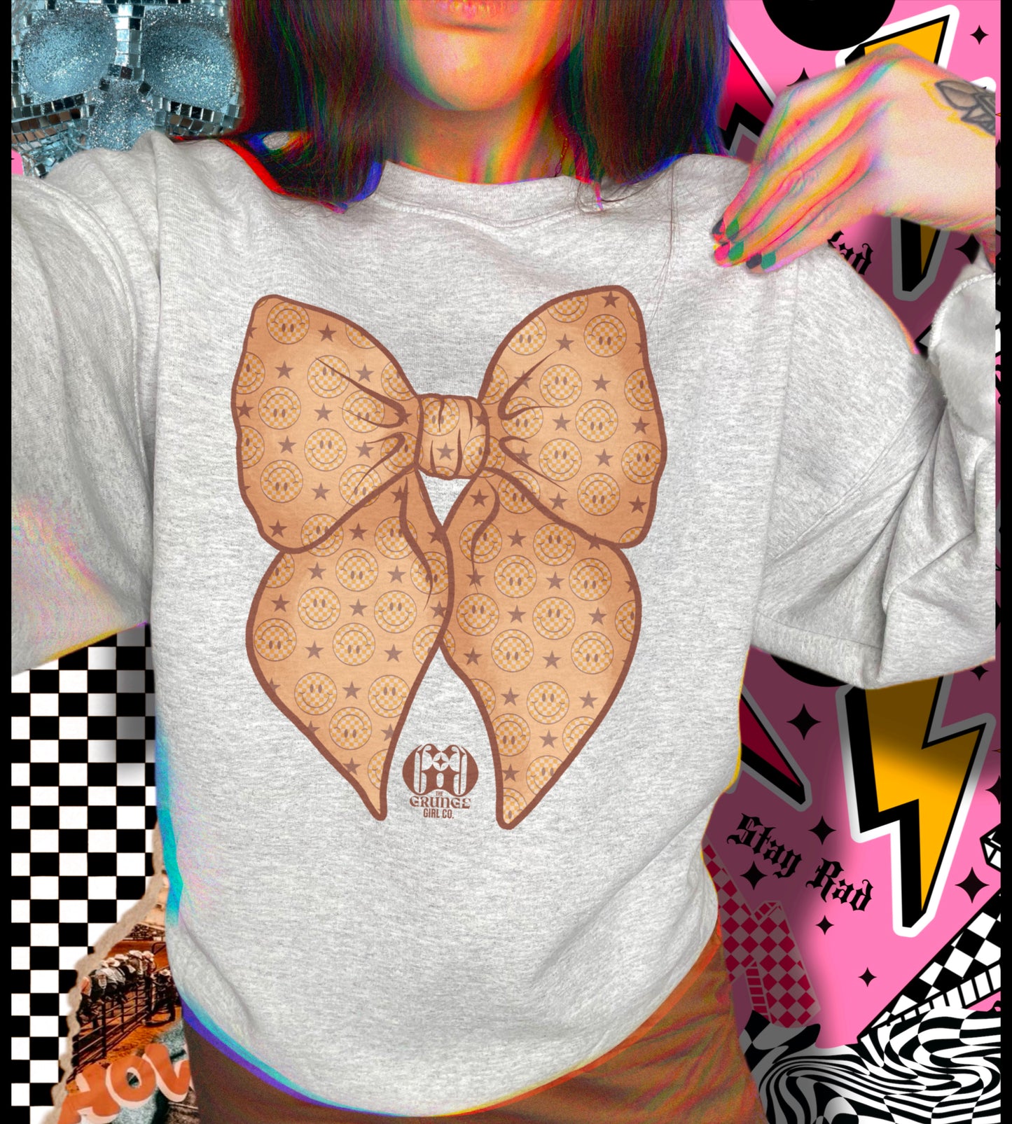 Smiley Coquette Bow Crew